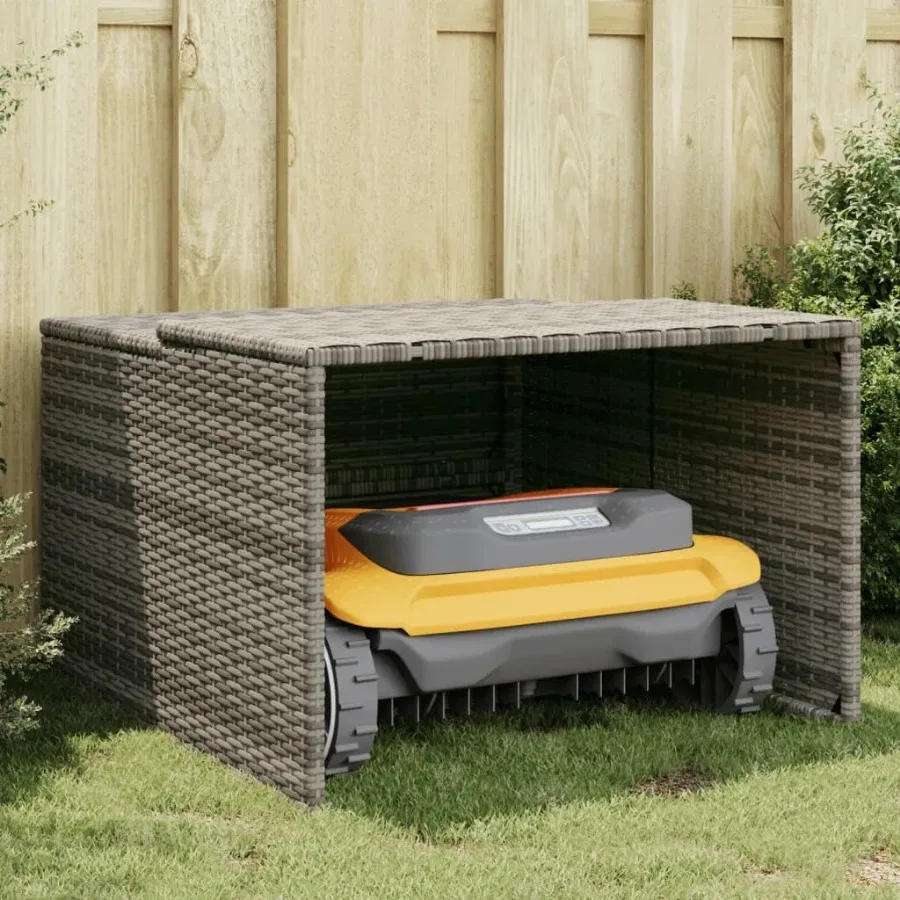 

Robot Mower Garage Gray 33.9x35.4x20.5/22.4 Poly Rattan