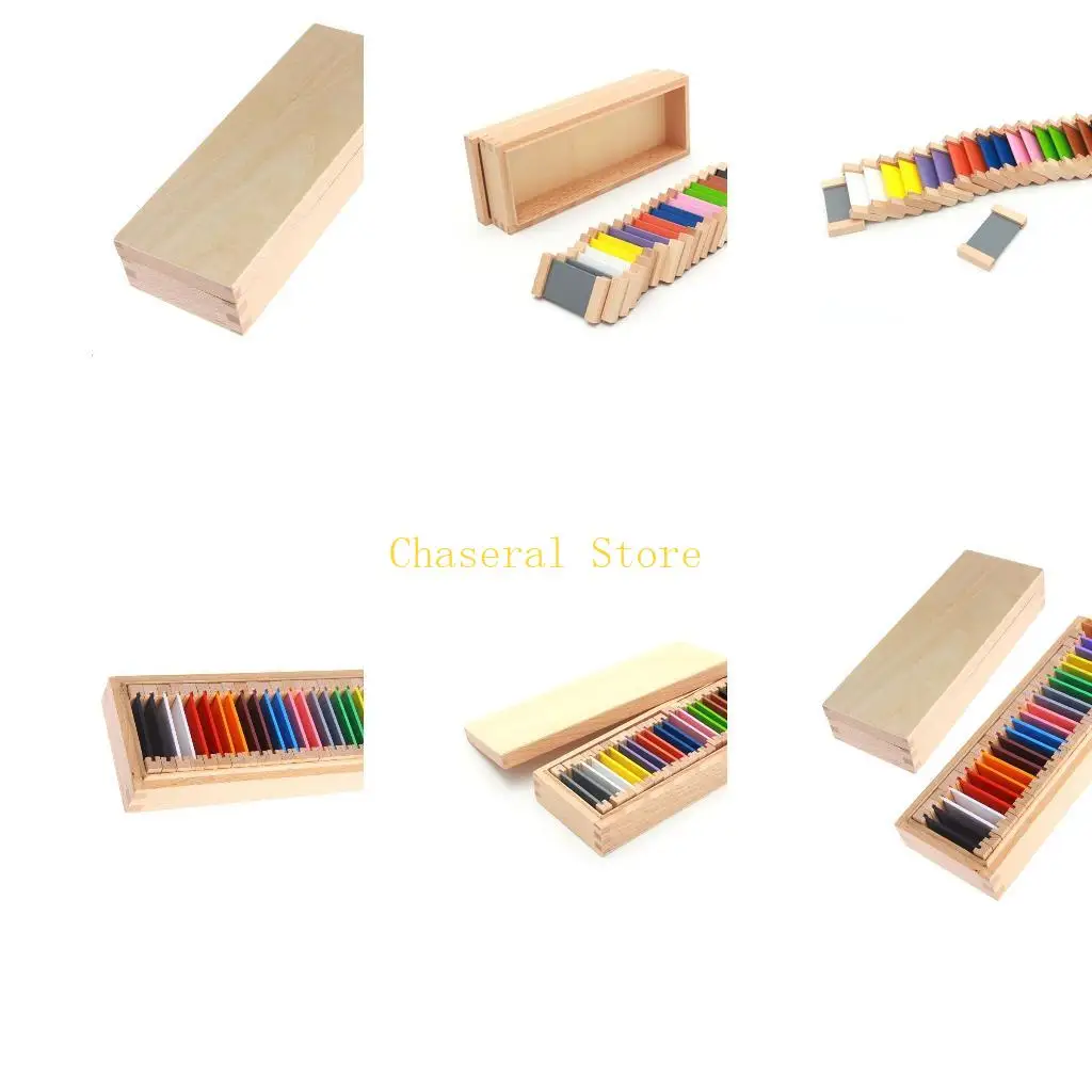 

E7CE Монессори Сенсорное обучение Цветная коробка Деревянная коробка для дошкольников oy