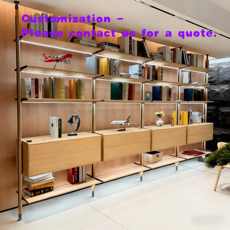 

Стеллаж для книг на заказ: современный минималистичный роскошный стеллаж для хранения и демонстрации с металлическим алюминиевым каркасом и LED-подсветкой для гостиной