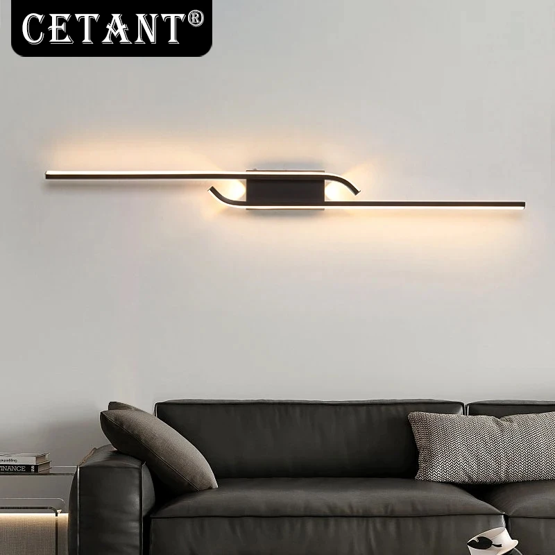 

Modern Wall Lamp LED Line Black/White Decorative Lights For Living Room Bedroom Bedside Hallway Interior Home Decor Wall Sconces