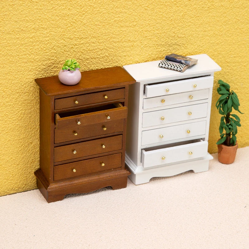 

1:12 Dollhouse Miniature Chest of Drawers Storage Cabinet Locker Wardrobe Furniture Model Decor Toy Doll House Accessories