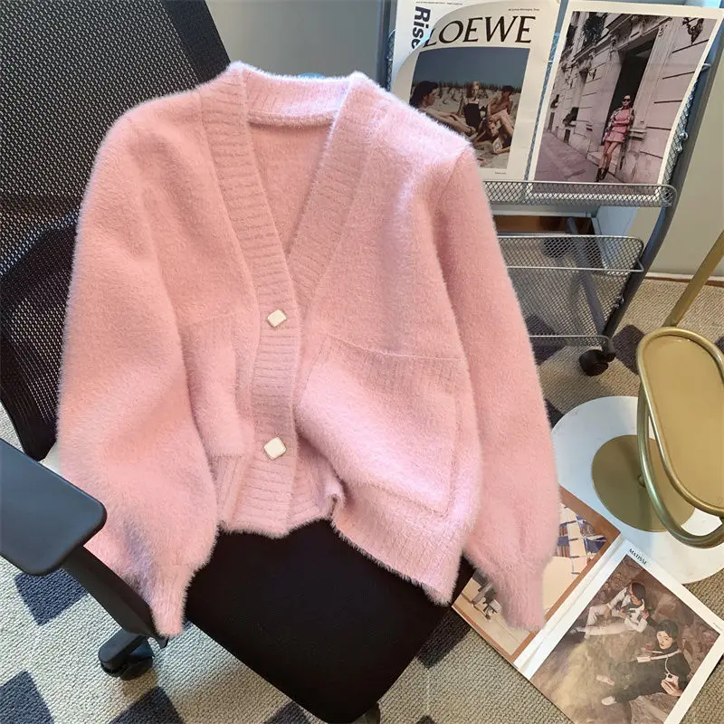 Spring Autumn Season Mushroom Knitted Wool Sweater Vest Small Person Warm Long Sleeve Fashionable Top Women