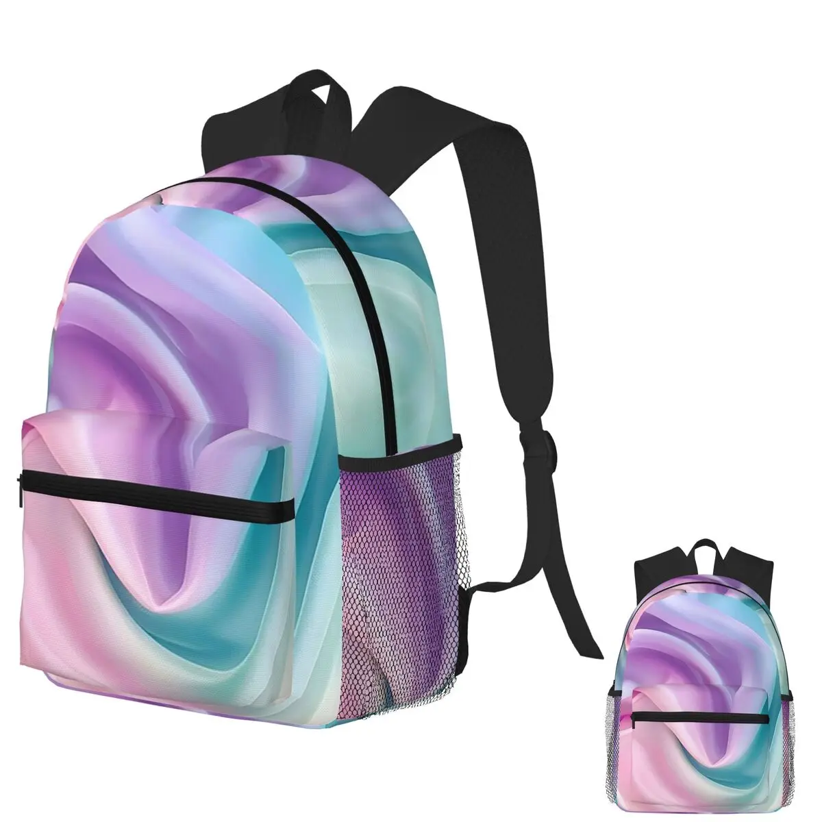 

Pastel Silk Student Backpack School Bag Hiking Travel Daypack for Boys Girls Fashion Bookbag Shoulder Bags