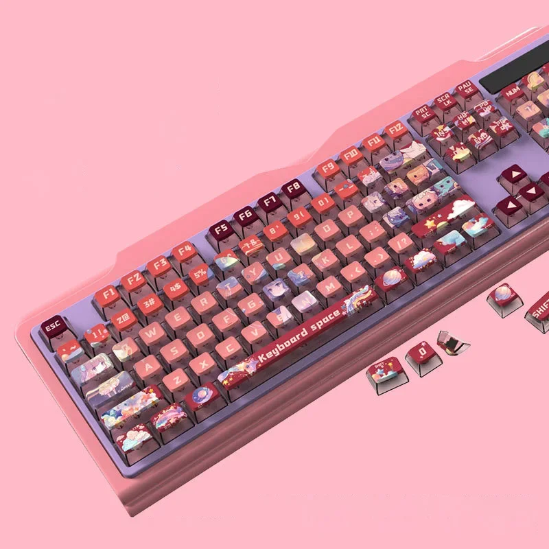 116 Toetsen Pudding Transparante Keycaps Asa Profiel Dye Sub Pbt Keycaps Geschikt Voor 61/65/68/75/81/87/98/104/108 Mechanische Toetsenborden