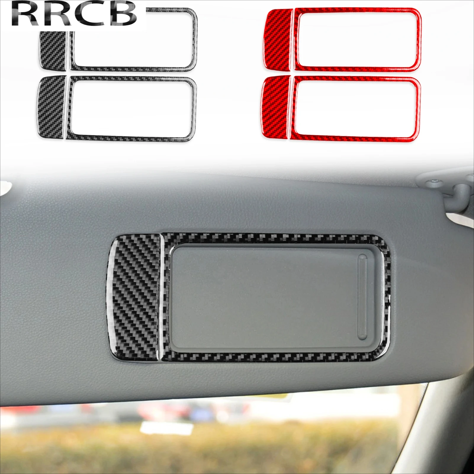 

For BMW 3 Series E90 2005-2012 Carbon Fiber Makeup Mirror Vanity Mirror Decorative Frame Car Accessories Cover Sticker Interior