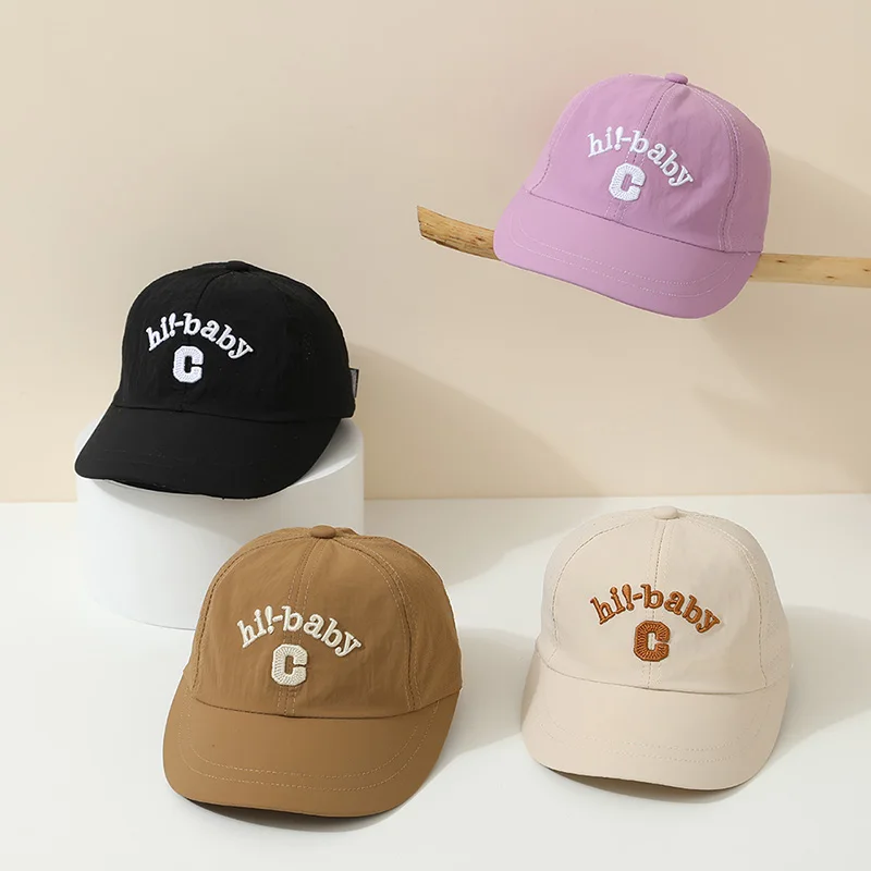 

Quick Drying Baseball Cap For Children Summer Sun Hat 2-5Year Boy Girl Sunscreen Visors Letter Embroidery Kids Duck Tongue Hats
