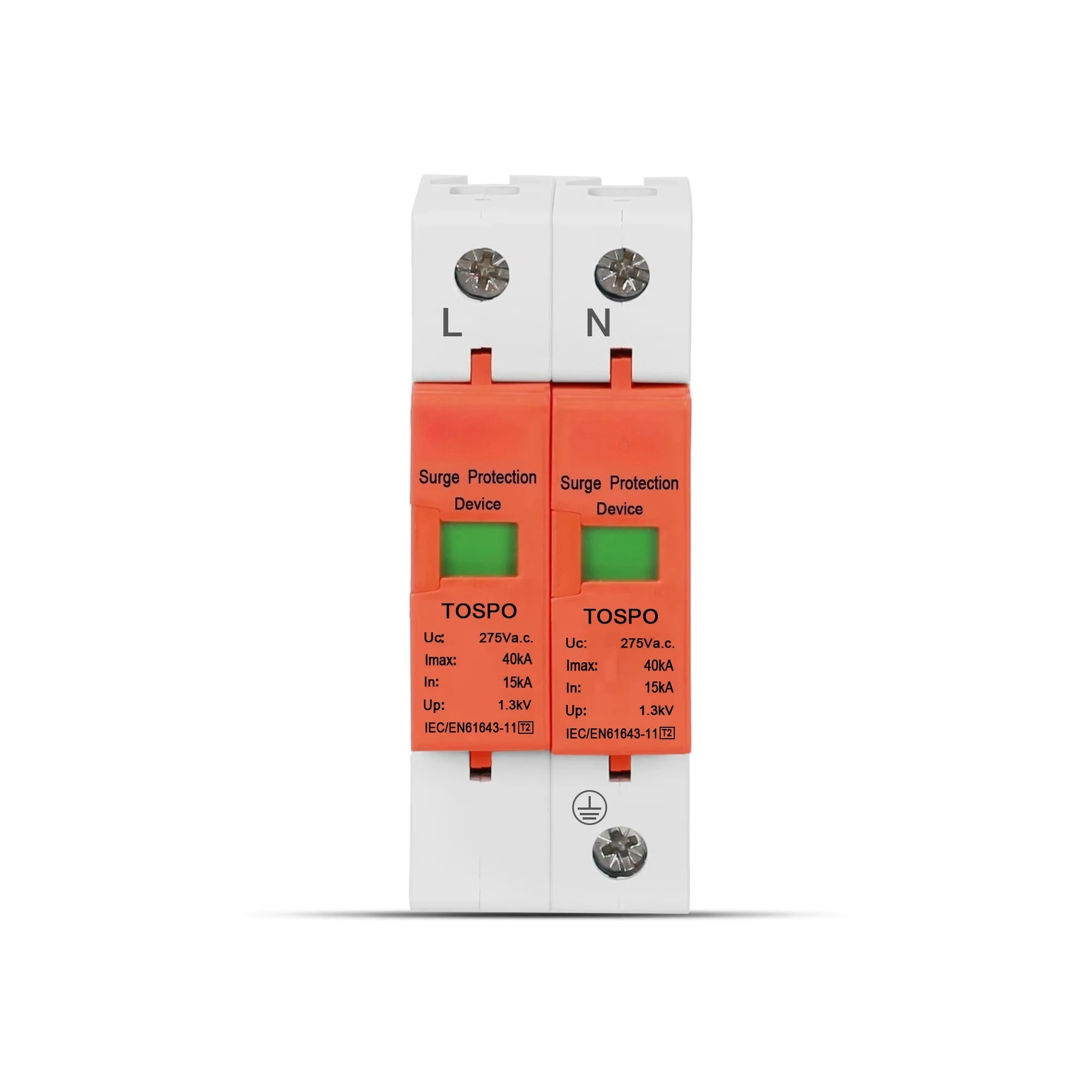 T1 Spd 2P 20KA 275V 385V 1P 4P 10-20KA 20-40KA 30-60KA Power AC Surge Arrester Protector for Lightning Protection T2 Type