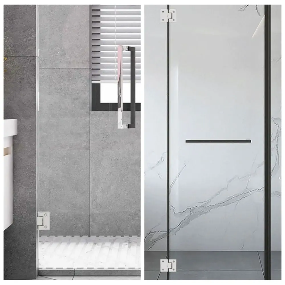 

Петли для дверей ванной комнаты из нержавеющей стали 90 ° /135 ° /180 ° Серебристый/черный/золотой зажим для дверного кронштейна для стекла, прочная несущая способность