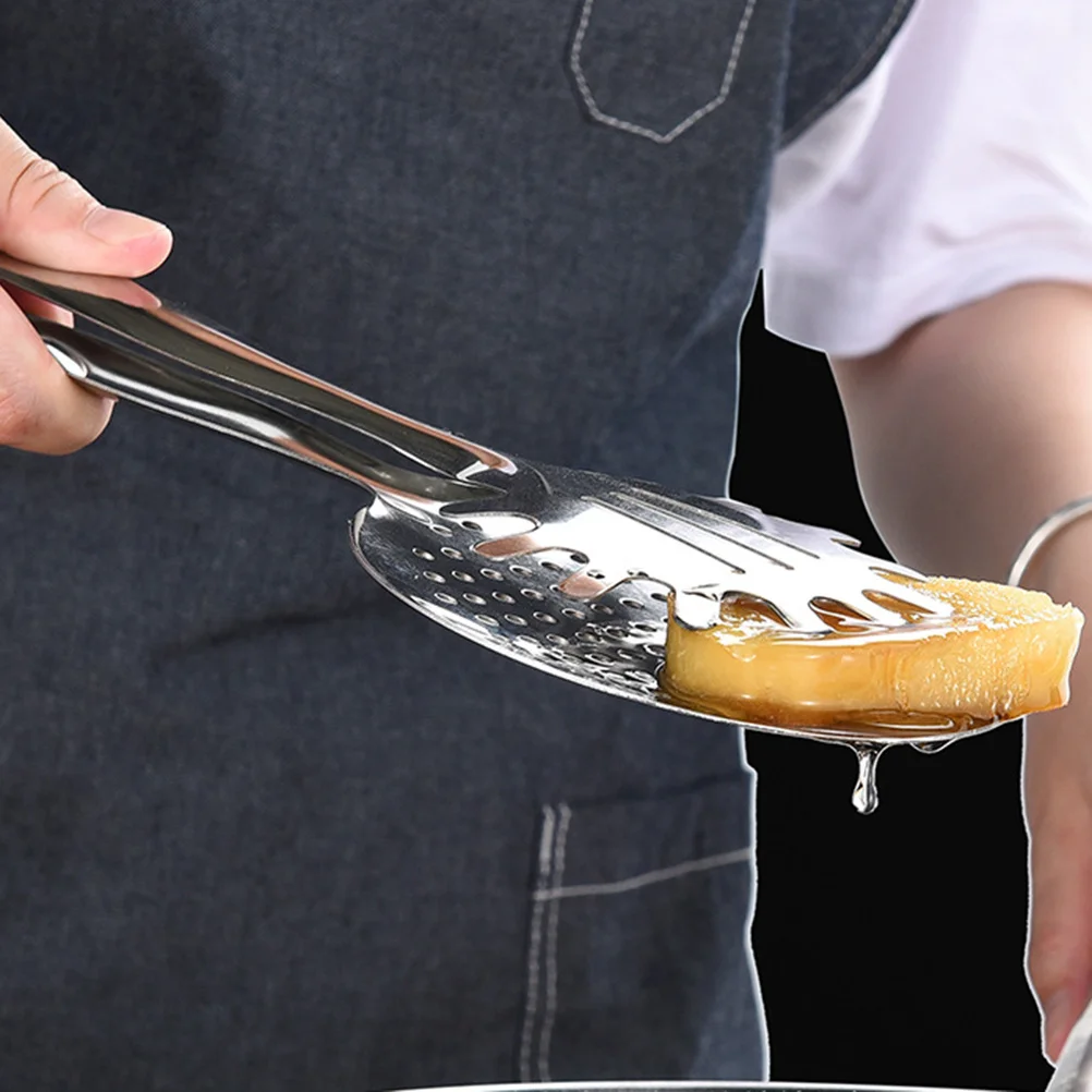

Multifunctional Stainless Steel Strainer Tong For Oil Draining Fried Foods Kitchen Restaurant Use Strainer Tong Colander Clip