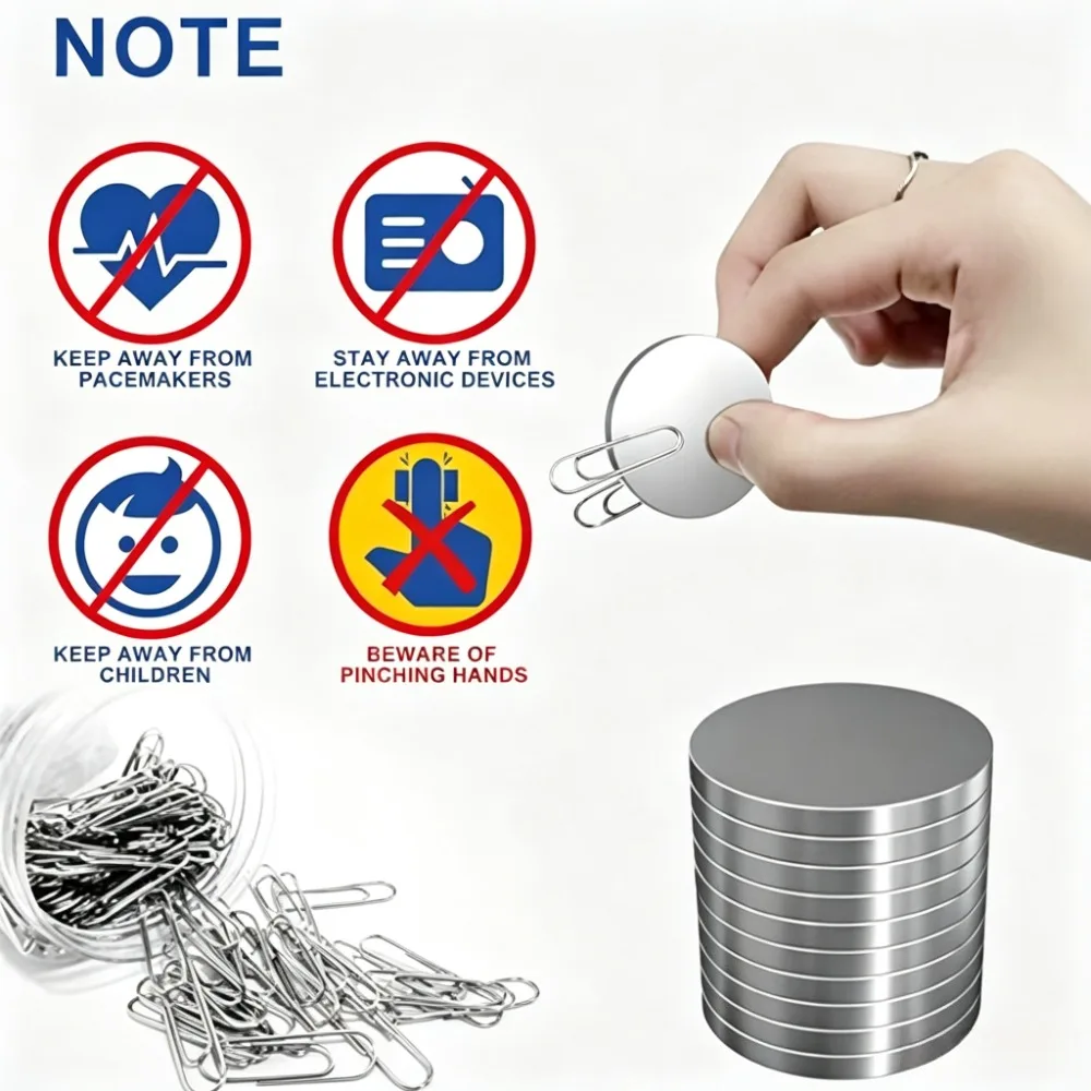 Round Flat Magnetic Discs 20x1mm-30x3mm, Suitable for Fridge Ornament, Handmade Ornaments, Handbag Hardware Accessories