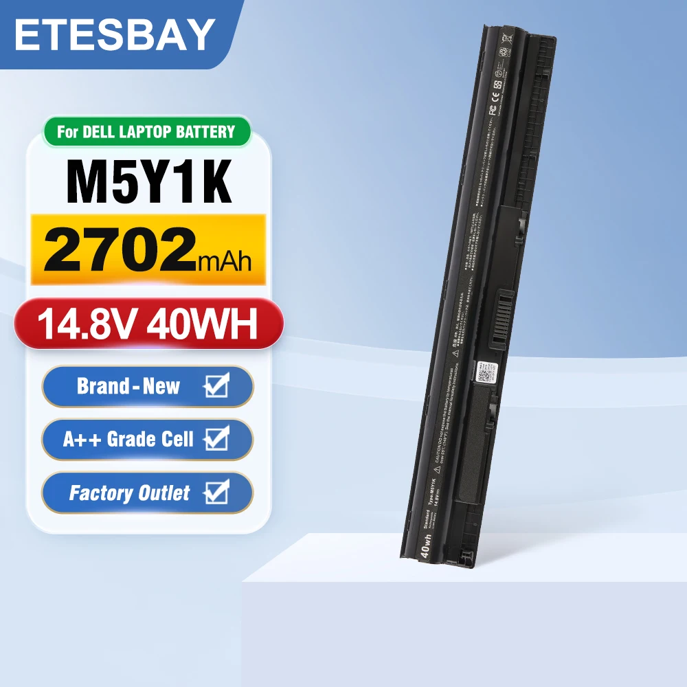 ETESBAY 14.8V 40WH K185W M5Y1K Laptop Battery For DELL Vostro 3458 3459 3558 3559 3568 For Dell Inspiron 5755 5756 5758 5759