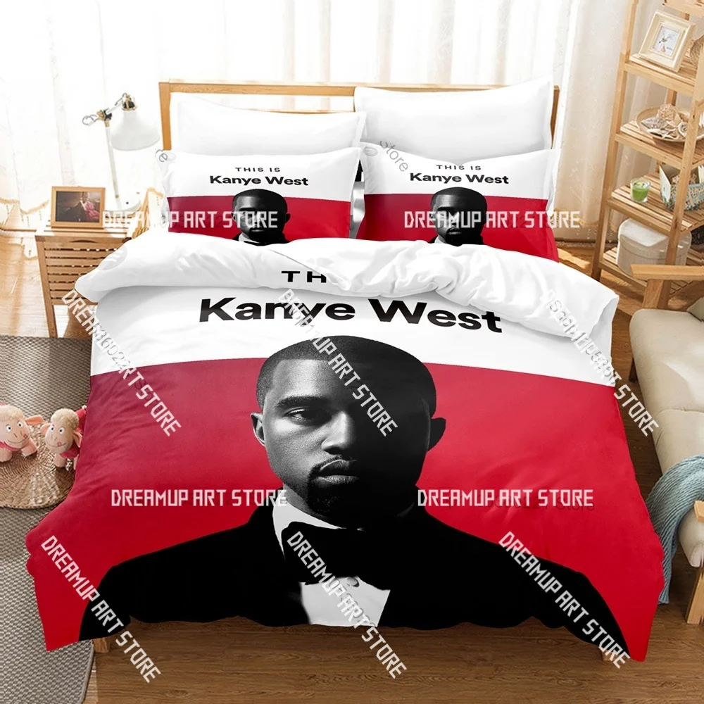 3D Printed Kanye West Rapper Bedding Set for Boys Girls Duvet Cover Pillowcase Twin Queen King Full Single Double Sizes
