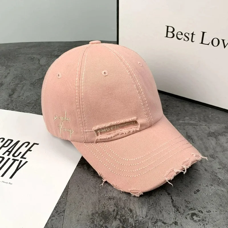 Vintage Washed Baseball Cap für große Kinder, modische Sonnenmütze mit Buchstabenstickerei für Frühling und Sommer, Streetwear-Hüte für Herren. – Detail 2
