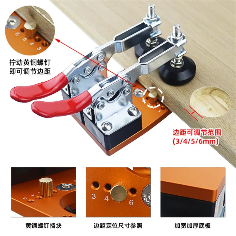 35Mm Double Clamp Hinge Opening Positioner Woodworking Cabinet Door Aircraft Hinge Opening Round Drilling Tool