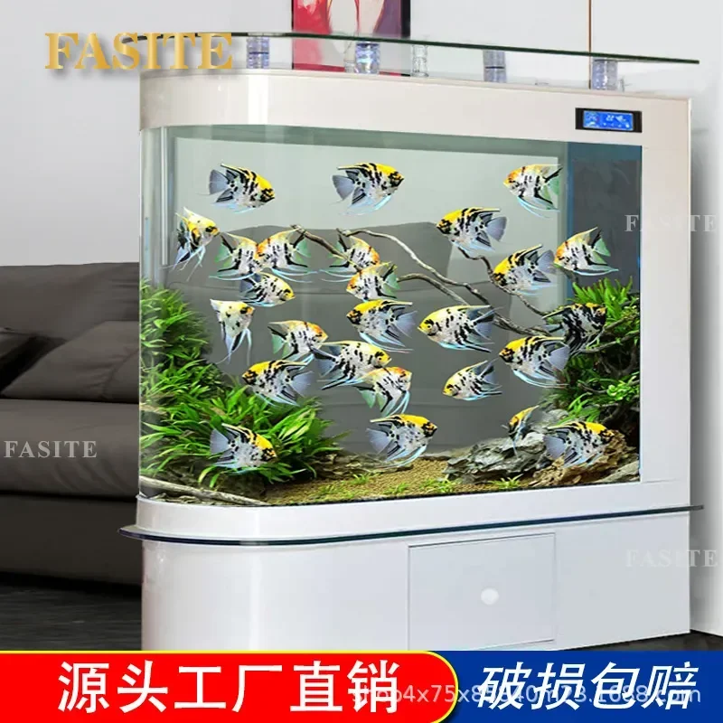 For Living Room Household Medium Large Bullet Goldfish Tank Glass Ecological Floor Screen Aquarium Source Factory