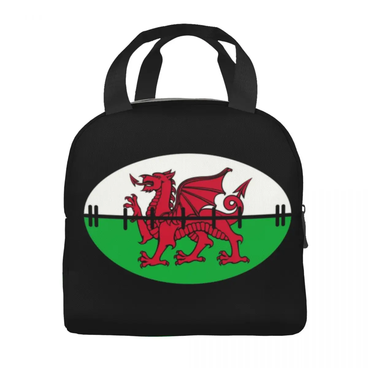 Custom Wales Dragon Flag Insulated Lunch Bags for Women Welsh Proud Portable Cooler Thermal Food Lunch Box Work School Travel