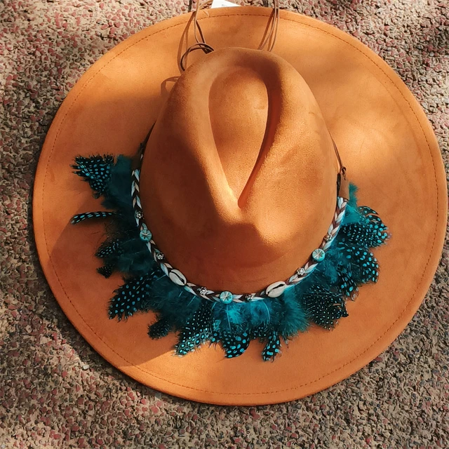 Feather Vegan Suede fedora hat retro kapelusz z szerokim rondem męski zamszowy kapelusz cylinder czapki płaski miękki kapelusz hurtownia sombrero hombre шляп