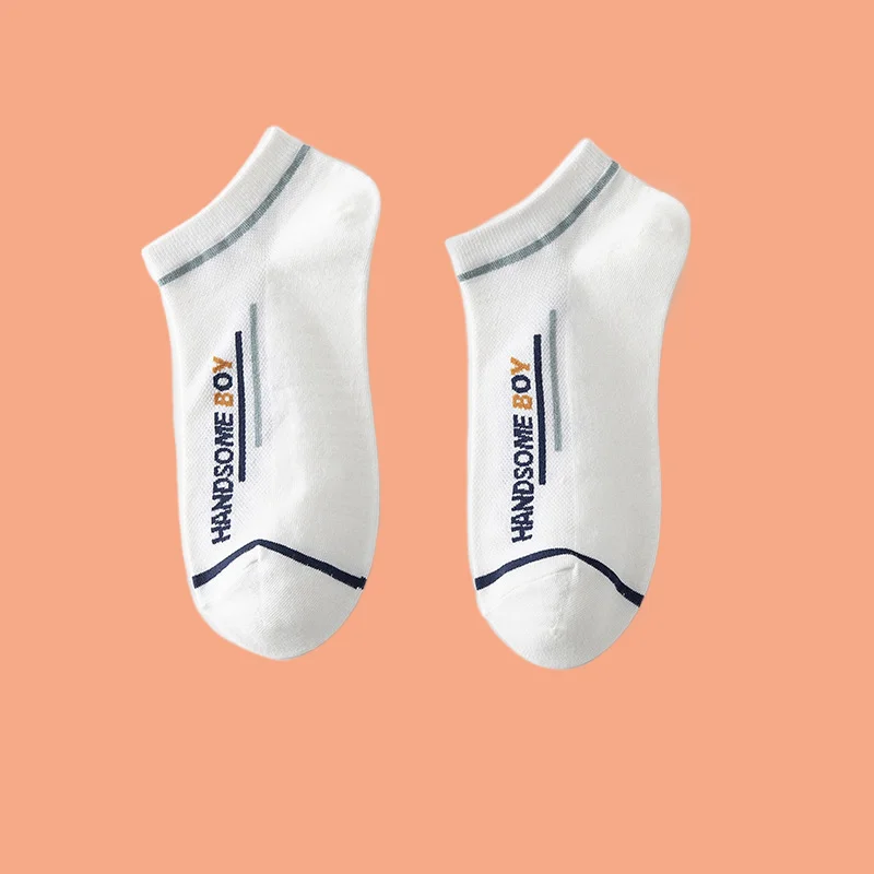 Chaussettes de bateau respirantes en maille de coton fin pour hommes, évacuation de l'humidité, courtes, chaussettes de sport d'été, printemps, 5/10, 2024 paires