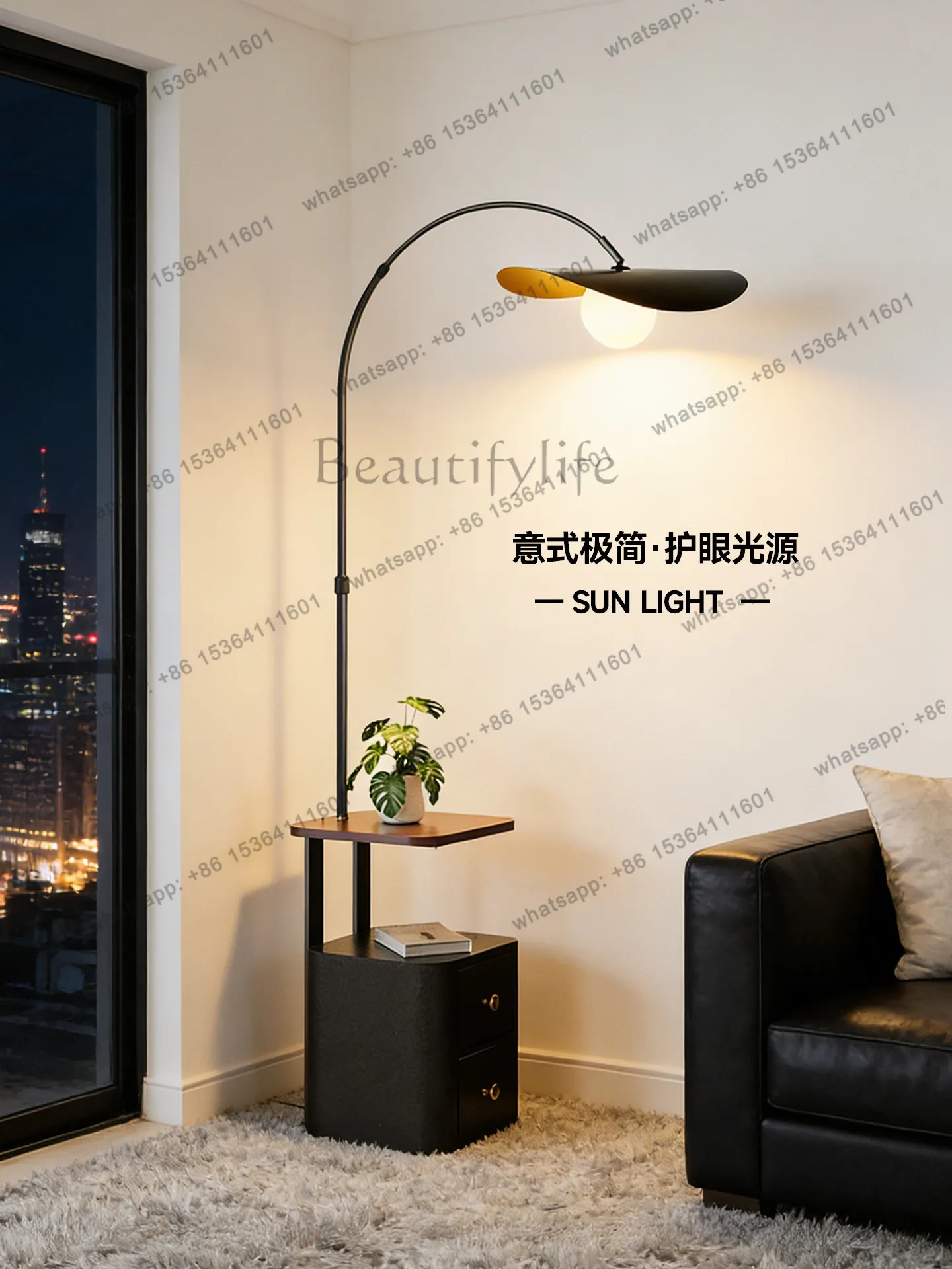 YJ Italian minimalist floor ornament luminous living room sofa side storage coffee table surrounded decoration