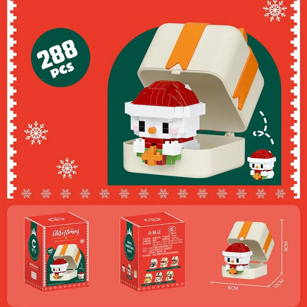 Interesantes bloques de construcción de Feliz Navidad, juguetes educativos, regalo para niños, modelo navideño, Mini adorno de dibujos animados