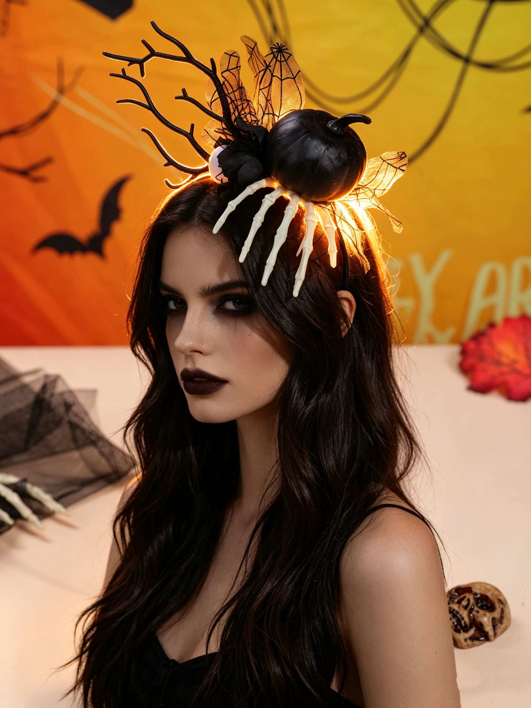 Spider Web Halloween Decoration - Cadılar Bayramı Siyah Dal Geyik Boynuzu
