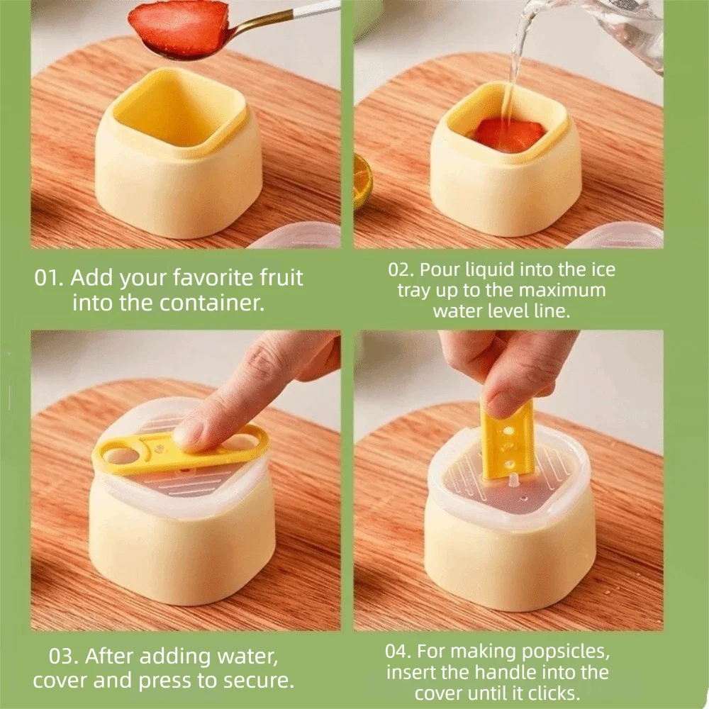 DIY Tool Food Grade Silicone Ice Cube Mold with Cover Large Capacity Ice Cube Mold Non-stick Square Ice Ball Mold Kitchen Use
