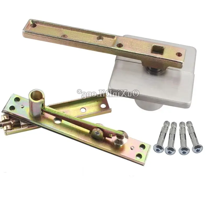 1Set Heavy Duty Pneumatic Door Pivot Hinges 360° Rotary Buffer Damping with Positioning Hinge Invisible Floor Spring Door Hinges
