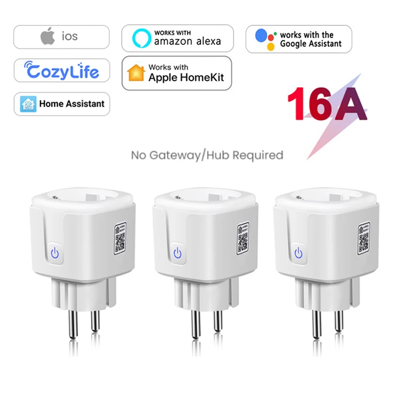 

Apple Homekit Plug 16A EU WiFi Power Monitor Smart Home Wireless Socket Outlet Remote Support Siri Voice Control Alexa Google