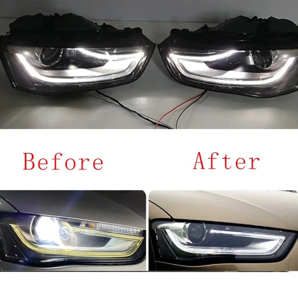 White Lightsource Angel Eyes DRL LED Chips Boards For Audi A4 B8 2012-2015 Replace OEM Super Bright Daytime Running Lights