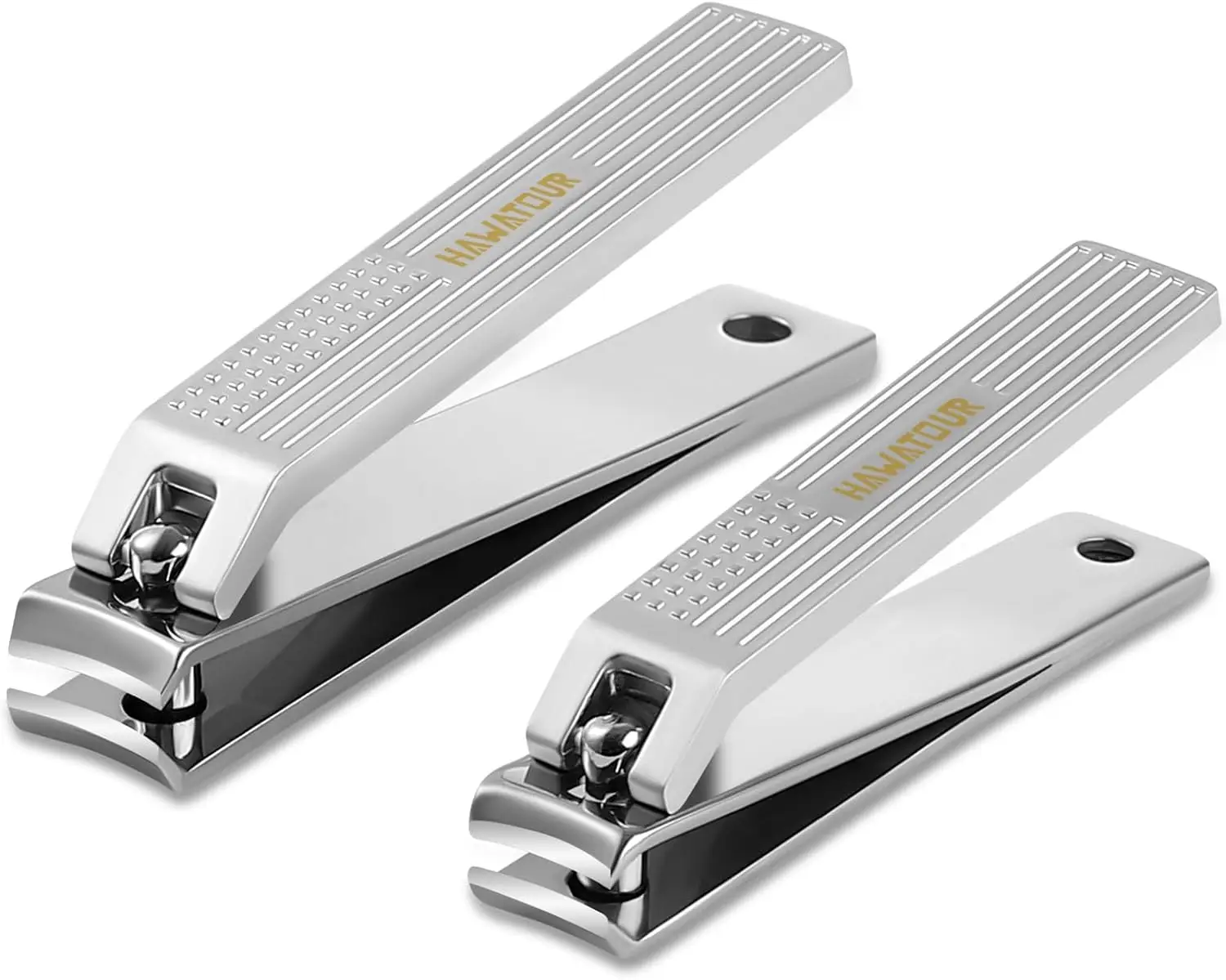 

Ultra Sharp Curved Blade Nail Clippers Set for Fingernail and Toenail with Tin Case, Silver