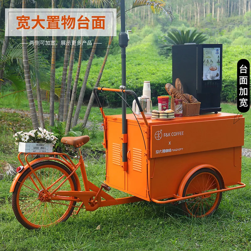 

Hotel Bar Exhibition Mobile Craft Beer Cart Outdoor Cake Bread Egg Tart Chocolate Vending Tricycle