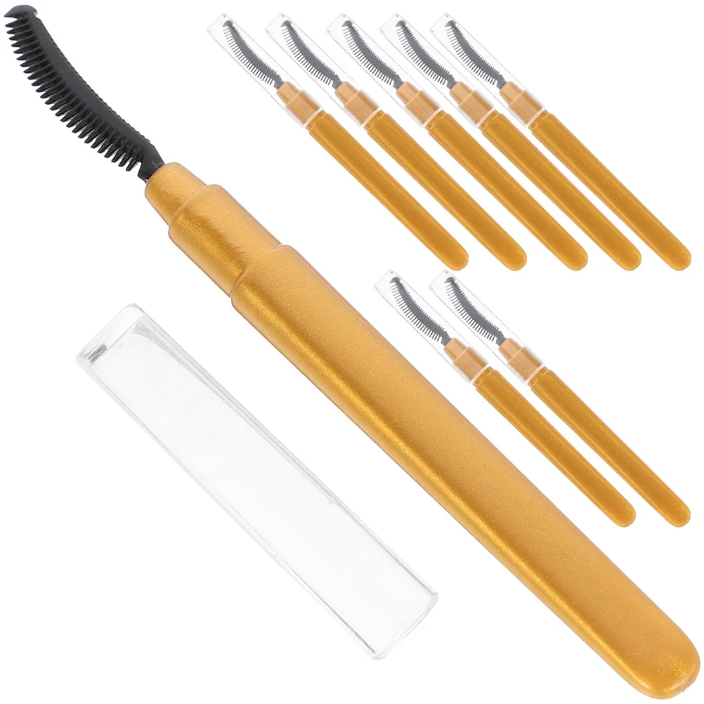 8 قطعة فرشاة رموش العين لطيف على الجلد عصا الماسكارا القابلة لإعادة الاستخدام مع غطاء السفر ودية رمش مشط قضيب مجموعة أدوات ماكياج #5