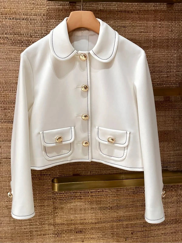 

Faionable Doll Collar Outfit Set ort Skirt orts Ele Sle Polyester Fabric Long Sve Two-Piece Women's Ensemble