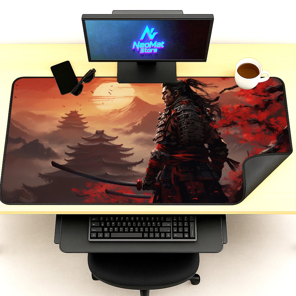 

Katana Mousepad Japan Samurai Mouse Pad 1200x550 Gaming Black Office Desk Accessories Large Carpet Pc Decoration Playmat Gamer