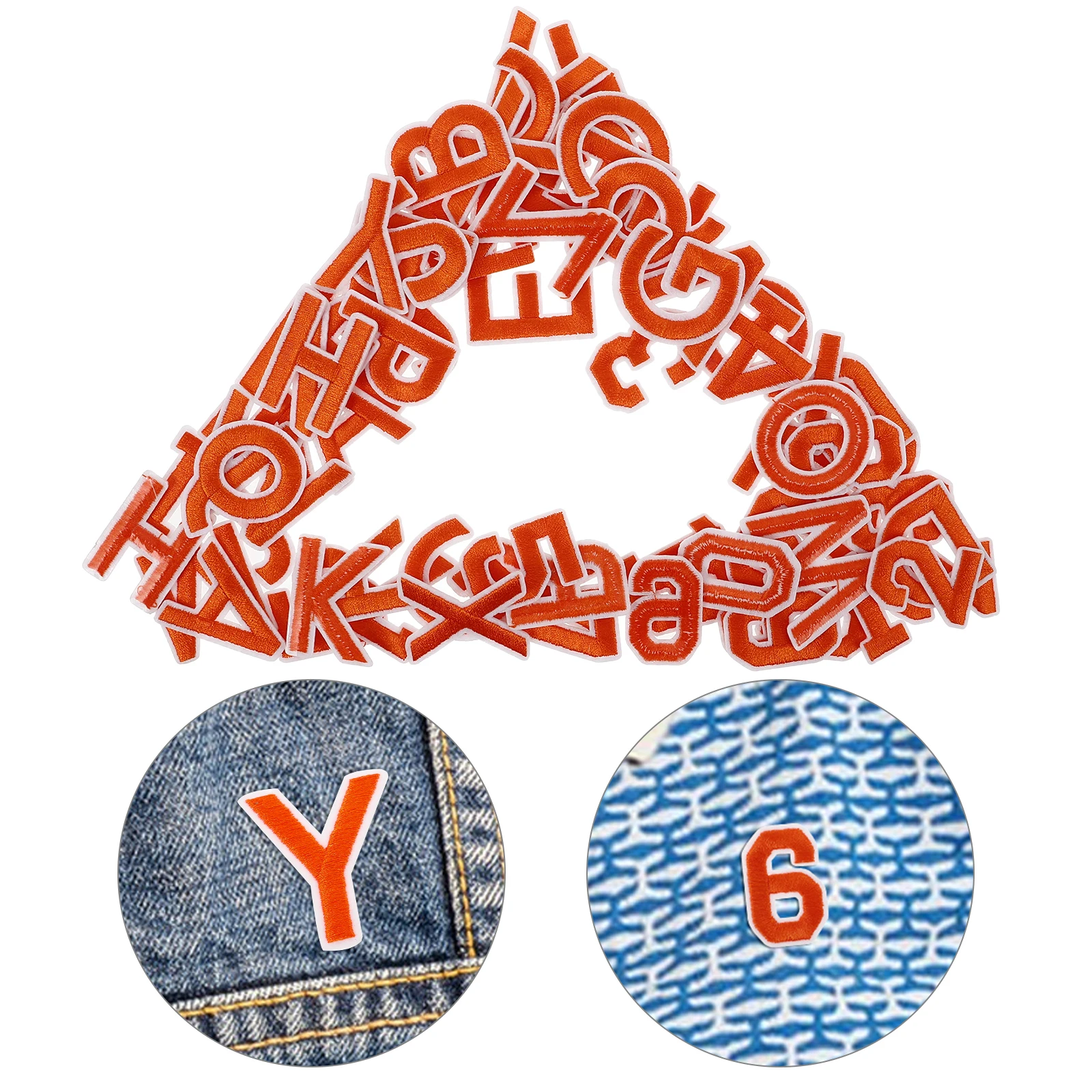 

72pcs Embroidery Iron Letter For Clothes Colorful English Letter Applique Baseball Number Patches Sports Iron On Fabric Craft