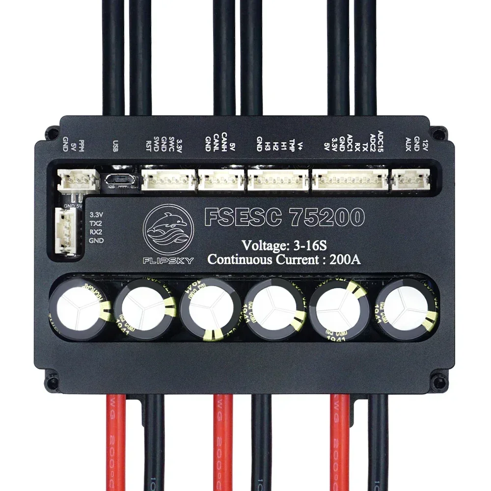 75V 200A FSESC 75200 High Current ESC Based On VESC With Aluminum Case For Electric Surfboard Skateboard
