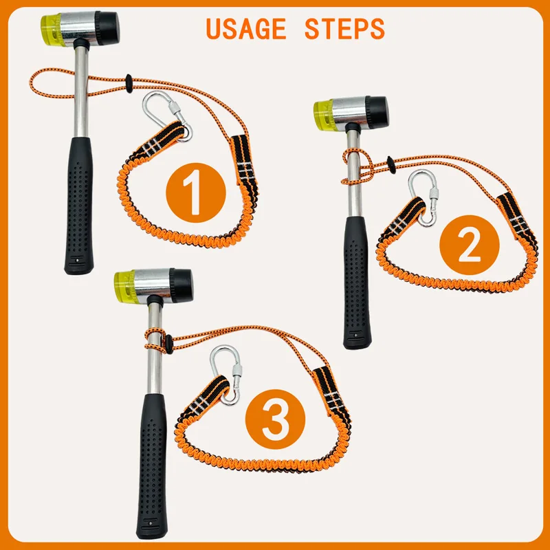 Mit Karabinerhaken Werkzeugseil Anti-Verlust-Gadget Teleskopisches Elastisches Seil für Outdoor-Wartungsarbeiten Werkzeug-Lanyard – Detail 5