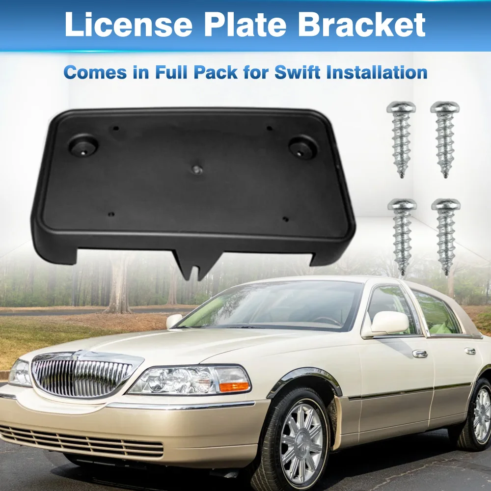 Front Bumper License Plate Bracket For Lincoln Town Car Designer Series Signature Cartier L Executive Ultimate 3W1Z17A385AAB