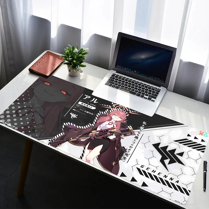 Mouse Pad PC Non Slip Rubber HD Mousepad Laptop Gamer Cabinet Keyboard Pad Office Computer Gaming Desk B-blue Archive Mouse Mat