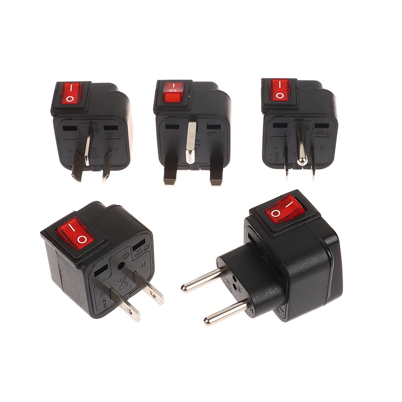 Universal americano eua europeu reino unido ue au viagem adaptador de tomada elétrica 10a/13a 250v tomada de energia com interruptor ligar/desligar