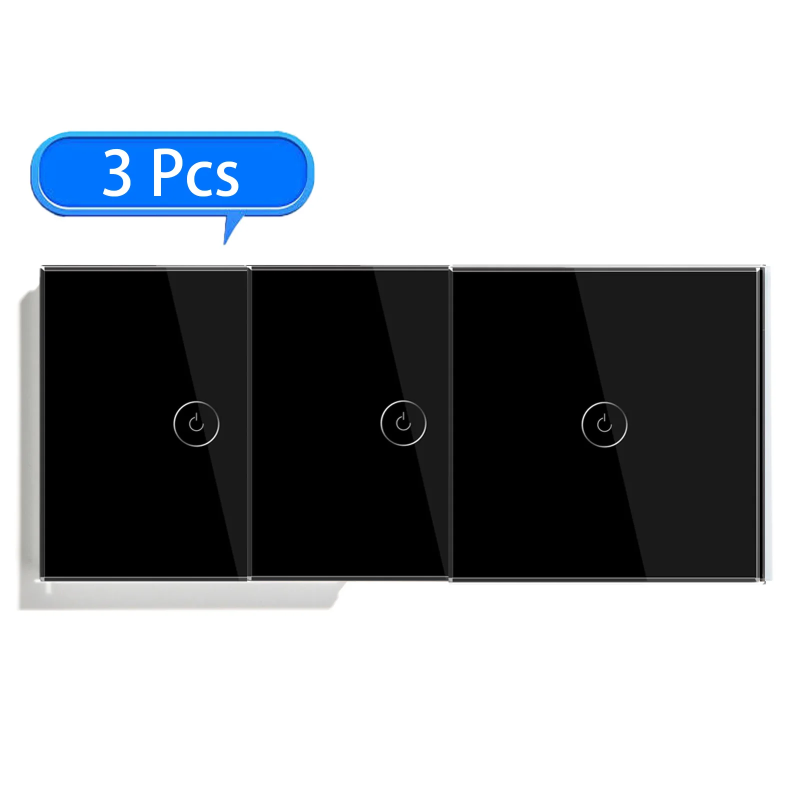 BSEED WIFI Licht Schalter Smart Tuya Wand Schalter 1/2/3Gang APP Multi-Control Treppen Schalter mit Neutral Blau Hintergrundbeleuchtung Glas