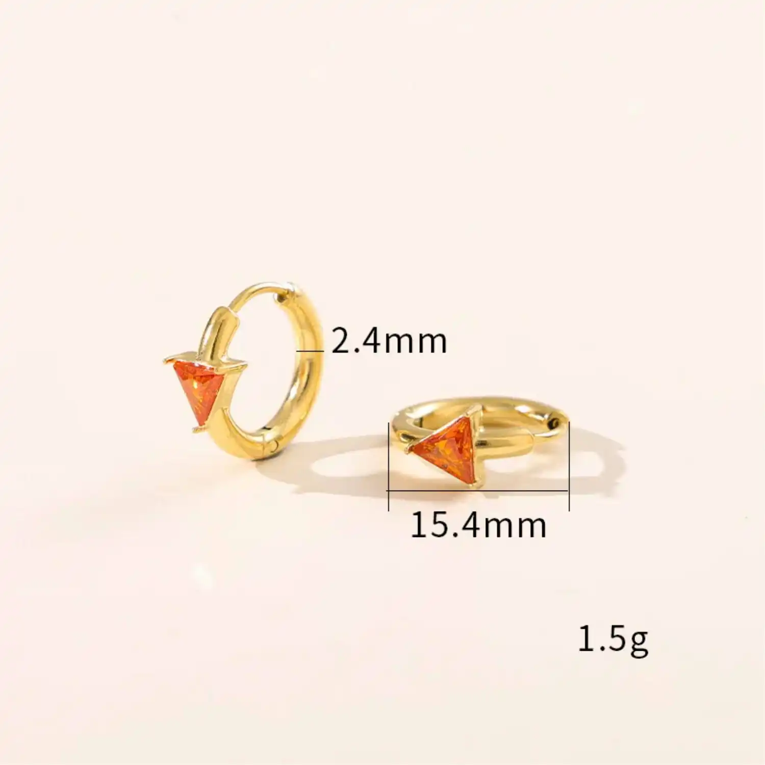 Stainless Steel 18K Gold-Plated Teardrop Candy Color Stone Dangle Earrings Women Bling Jewelry image 6