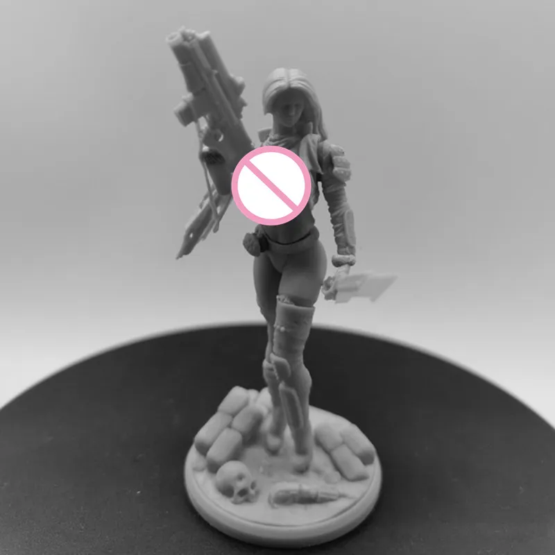 

Масштаб 1/24, фигурка из смолы, научная фантастика, вооруженный женский воин, сборная модель, комплект в разобранном и неокрашенной 3D-статуи, игрушка