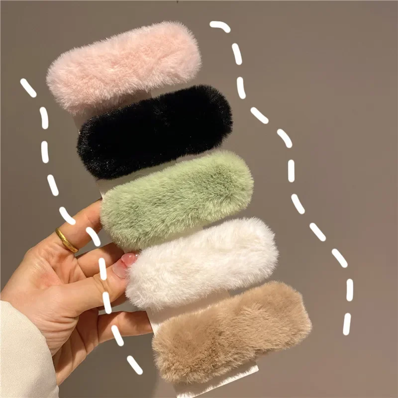 Winter Plush Cute Hair Clip Grasping Lamb Children\'s Broken Hair Pin Clip Headwear Hair Accessories for Girls  Korean Style