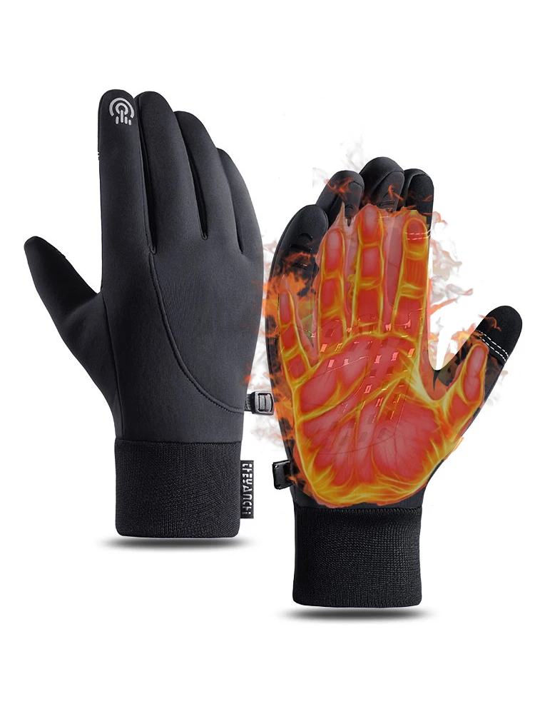 AliExpress Winter Men's Cycling Gloves With Warm Fleece,Touchscreen Outdoor Gloves, Waterproof & Windproof,Anti Slip,for Camping,Hiking
