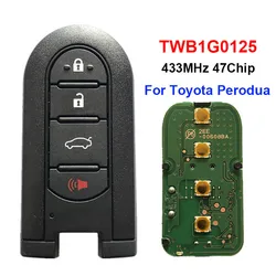 CN 007128 Originele 3 + 1 Knop Slimme Afstandsbediening Sleutel Voor Toyota Perodua Met 434 MHz FSK Frequentie HIATG 3 47Chip FCCID: TWB1G0125