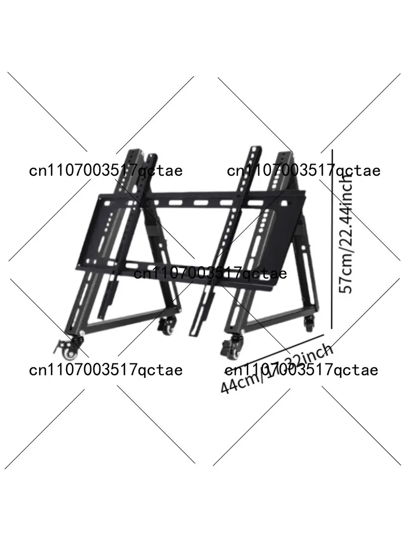 Low Height Metal Rolling TV Stand Mobile Wheeled Floor Trolley Display Stand for LCD Meeting Room