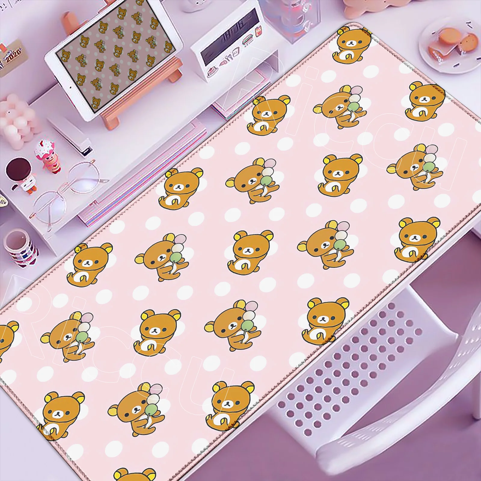 

New Cute Wallpaper Lovely Rilakkuma Desk Mat Large XXL Rubber Gaming Mousepad Gamer Table Mice Mat for PC Computer Keyboard Mats
