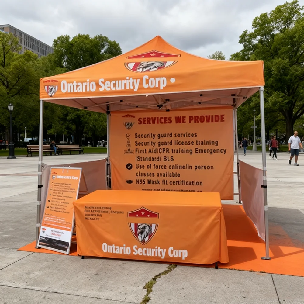 Aluminum Frame Canopy Tent 10x10 FT Outdoor Folding Vendor Tent Setup Trade Show Custom Print Logo Free Design