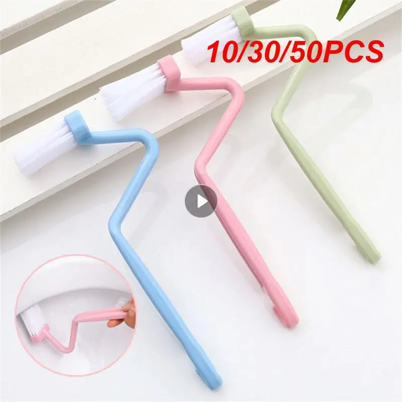 10/30/50PCS Wall Mounted Brush Toilet Cleaning Tool S Type Save Space Extended Handle Bathroom Supplies Children Toilet Brush